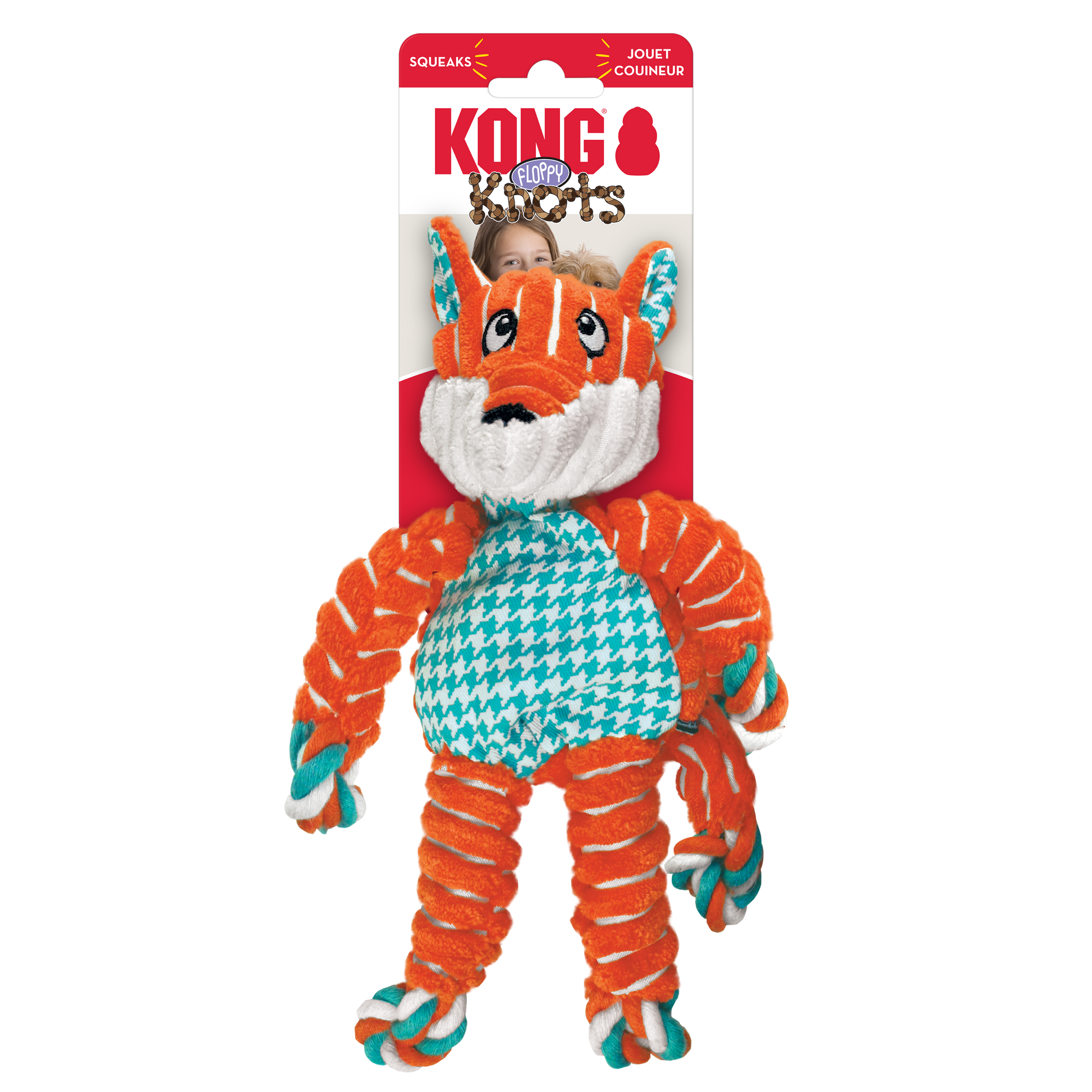 Kong dog toy with fox design on a white background