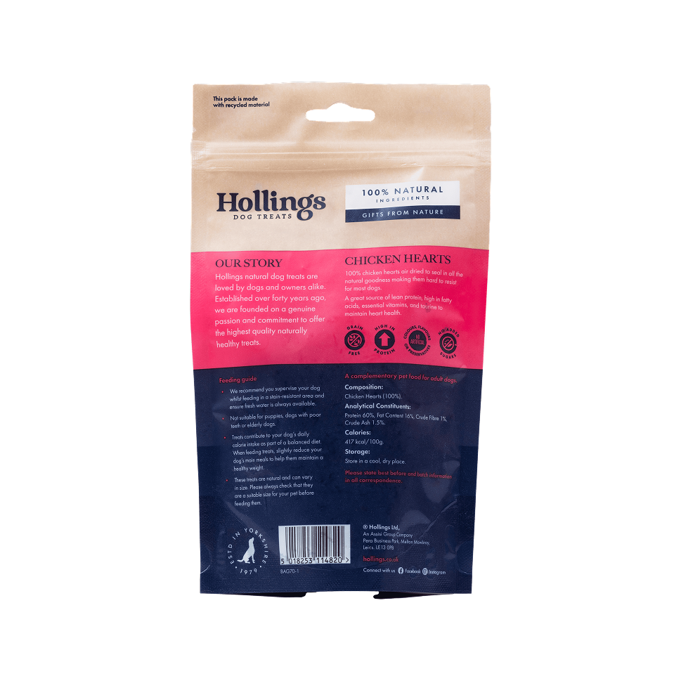Hollings Chicken Hearts for Dogs 🐔 100% Natural Treats