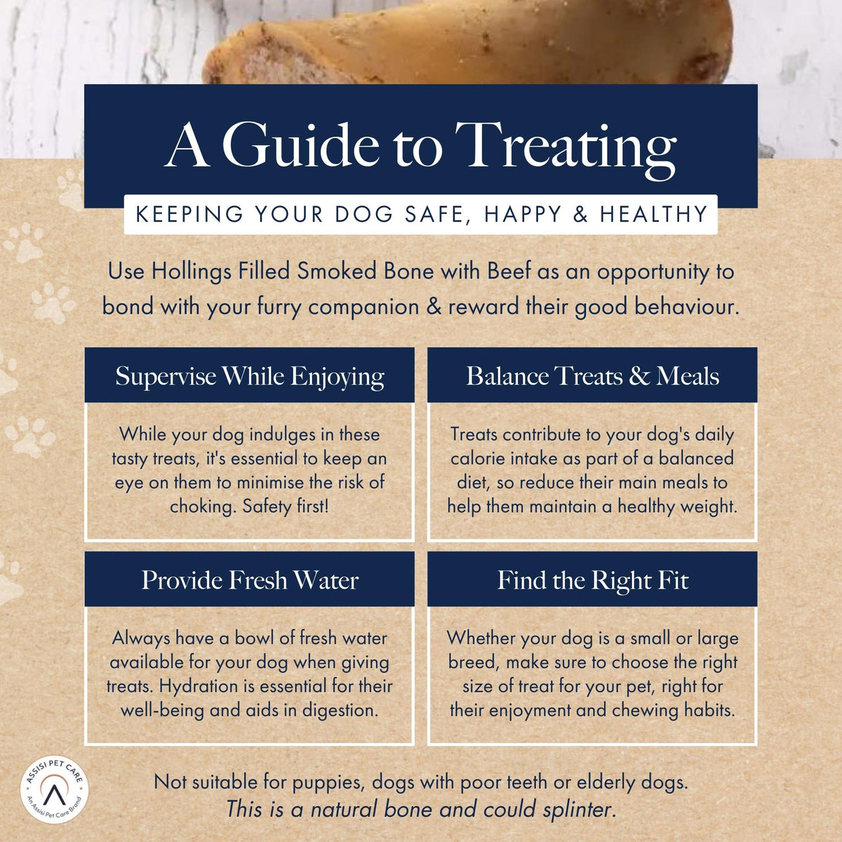 Hollings Smoked Filled Beef Bone for Dogs 🐮 Natural Treat