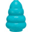Turquoise dog toy with a wavy design on a white background