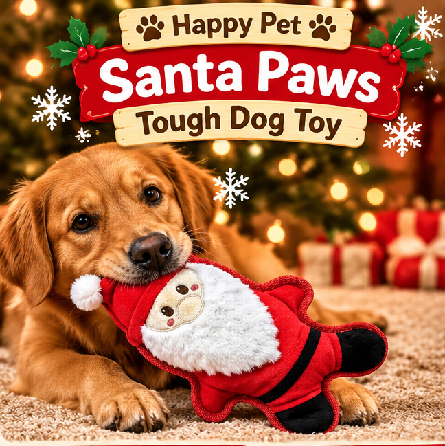 Santa Paws 🧑‍🎄 Tough Dog Christmas Toy by Happy Pet