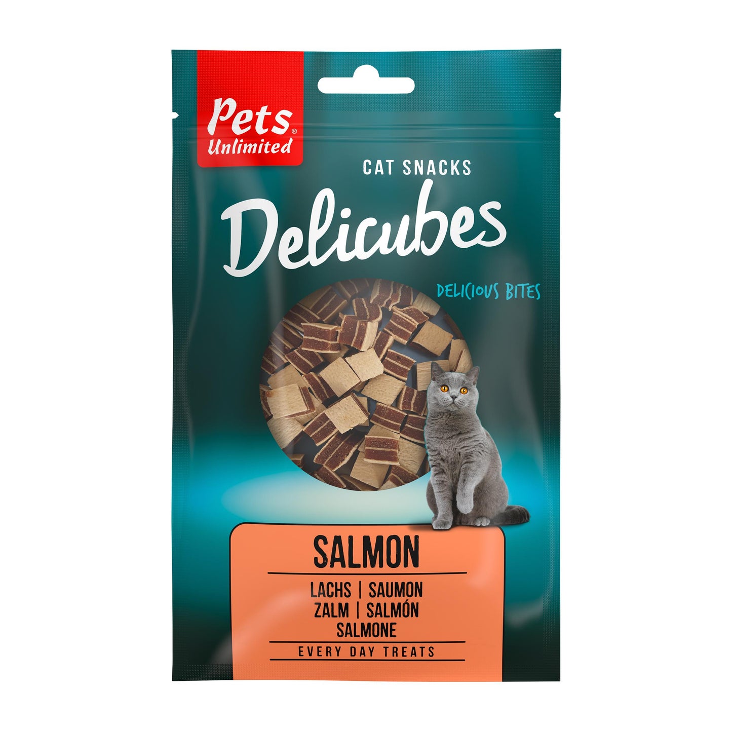 Pets Unlimited | Meaty Cat Treats | Delicubes with Salmon