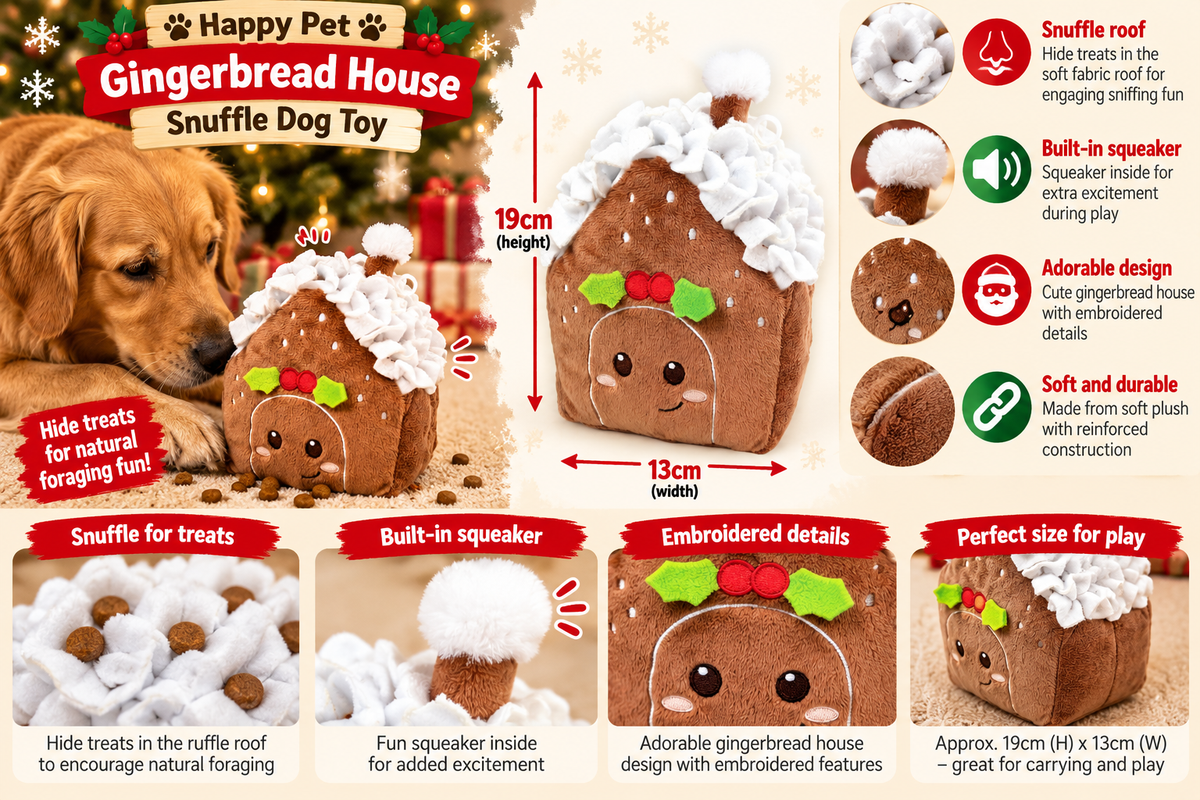 Gingerbread House Snuffle 🛖 Christmas Dog Toy by Happy Pet