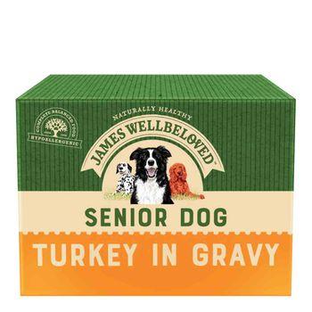 Reduced! James Wellbeloved Senior Wet Dog Food Pouches Turkey in Gravy - Old Packaging (BBE 02/01/2026)