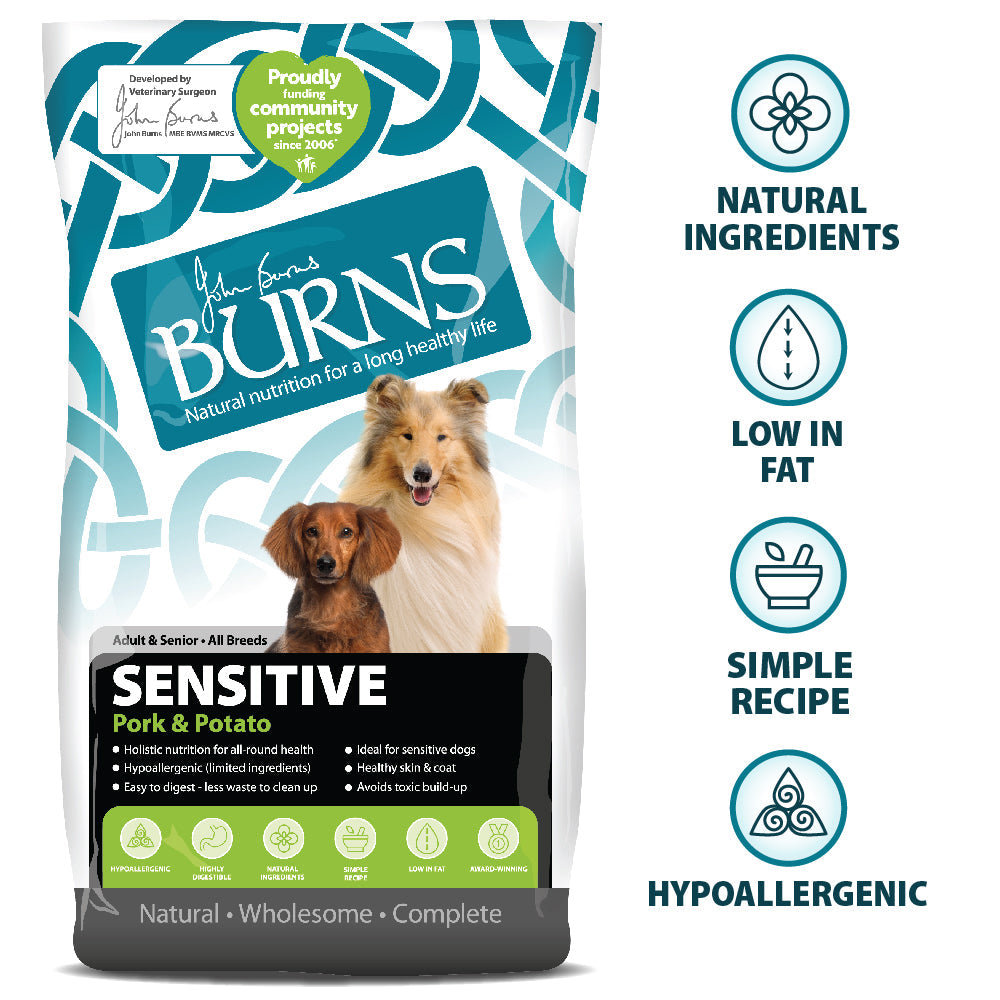 Burns Sensitive Pork & Potato Adult 🐷 Holistic Grain Free Dry Dog Food