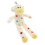 Plush monkey toy with colorful spots on a white background