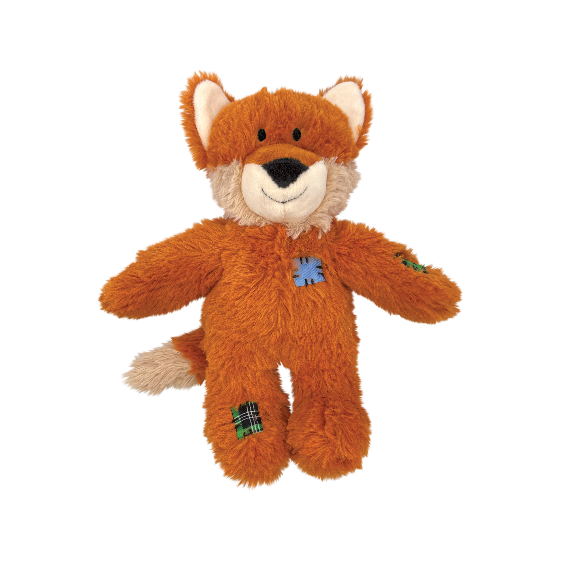 Plush dog toy fox with a white background