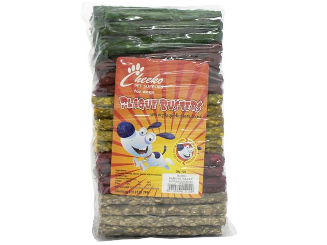 Cheeko Plaque Busters Assorted Munchie Sticks 5" x 910mm (100 Pack)
