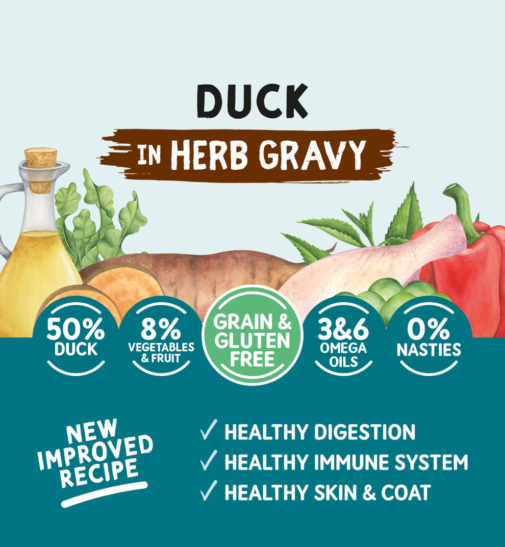 Naturo | Grain Free Wet Dog Food | Duck in Herb Gravy - 390g
