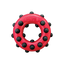 Red dog toy with black dots and 'KONG' branding on a white background