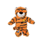 Plush tiger dog toy on a white background