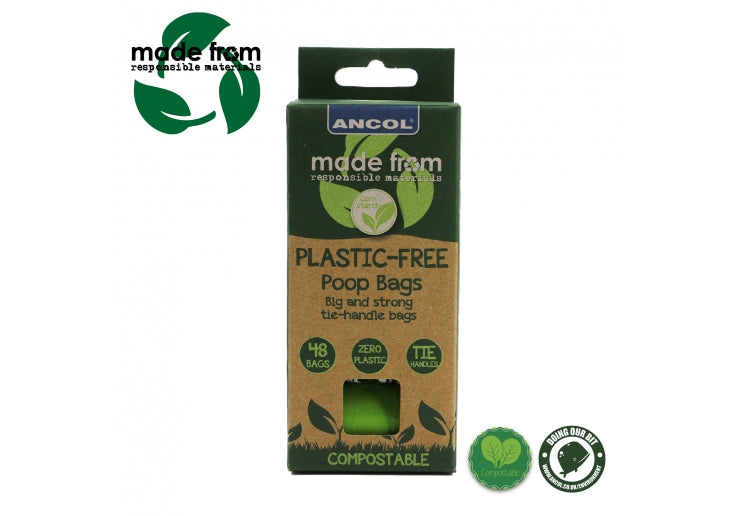 Ancol Paws for the Earth Plastic Free Poo Bags - 48 Pack