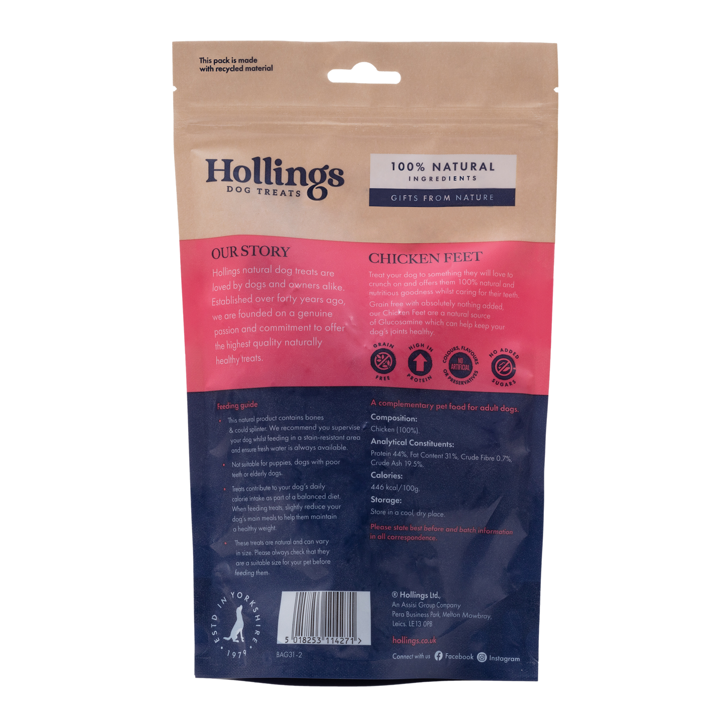 Hollings Chicken Feet for Dogs 🐔 100% Natural Treats