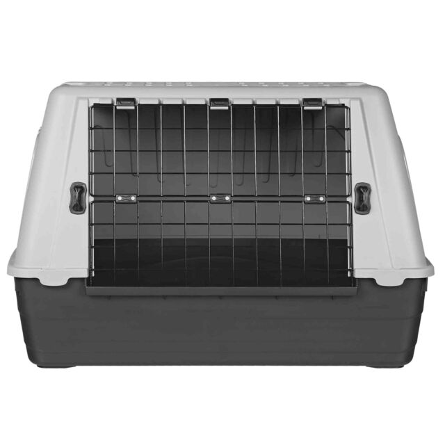 Trixie Journey | Dog Transport Travel Box | Angled Plastic Crate Cage for Safe Car Trips in Boot