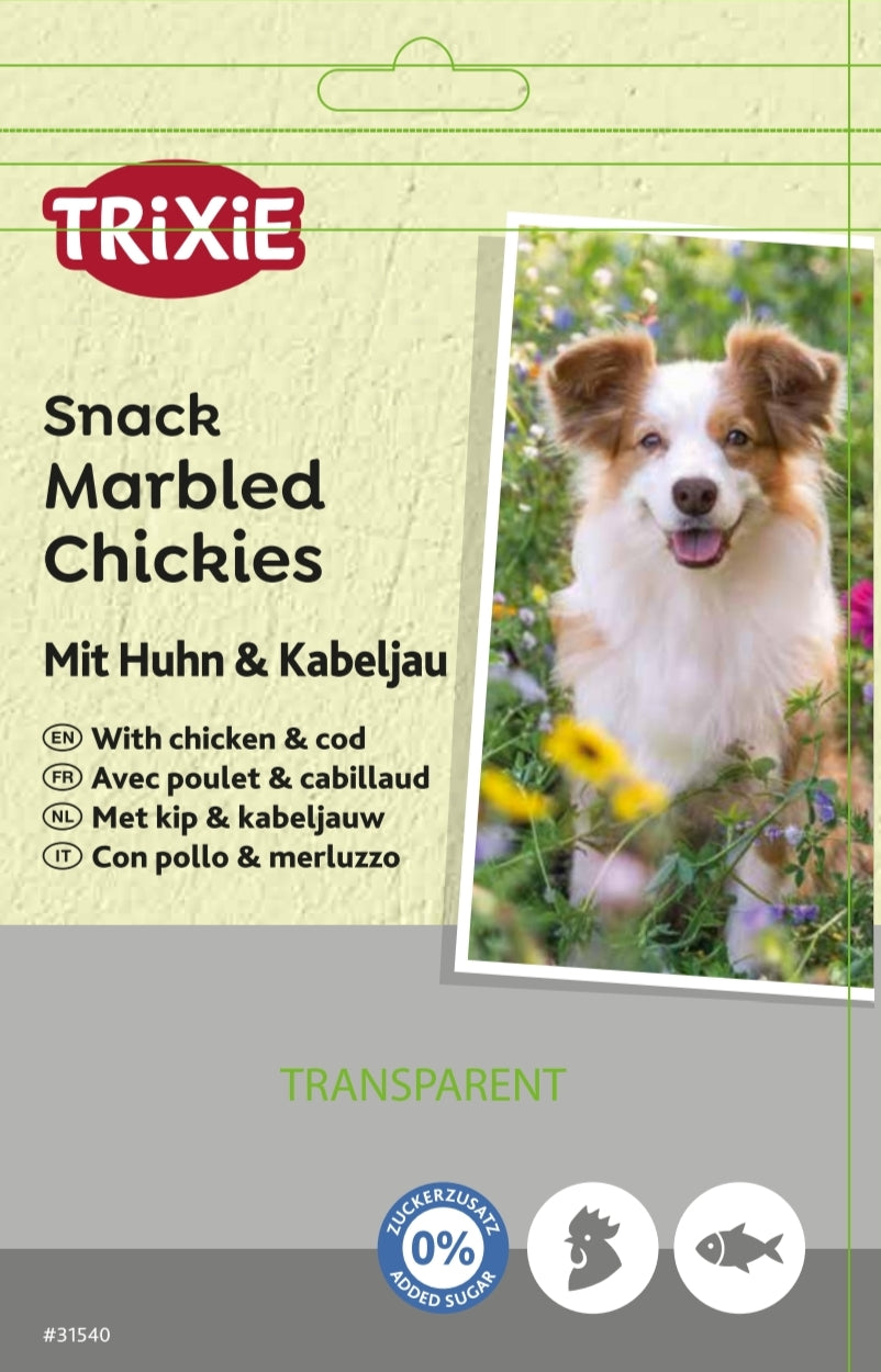 Trixie Marbled Chickies with Chicken & Cod 🐔🐟 Meaty Chewy Dog Treats