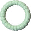 Light green beaded ring dog toy on a white background