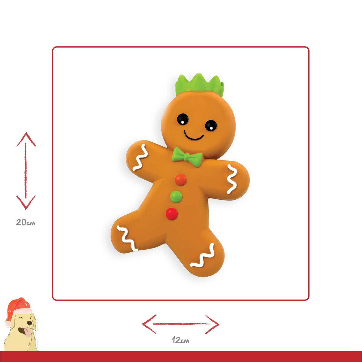 Gingerbread Latex 🍭Christmas Dog Toy by Happy Pet
