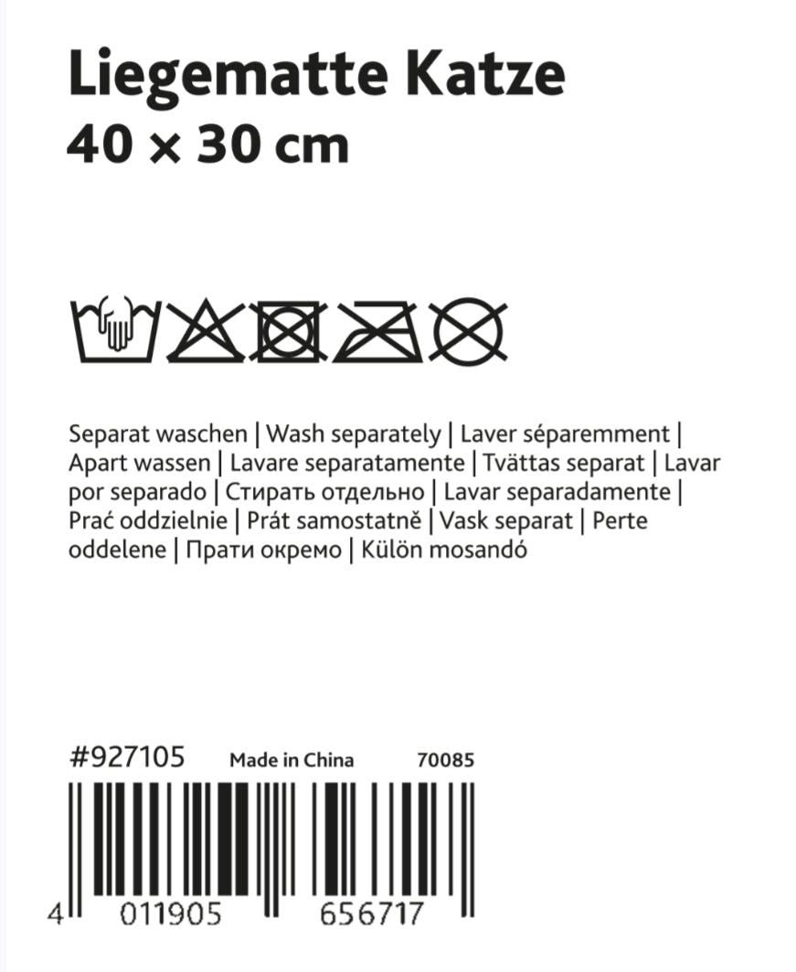 Christmas cat laying mat bed label care instructions 