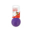 Purple rubber dog toy with a 'Classic Rubber Dog Toy' label on a white background