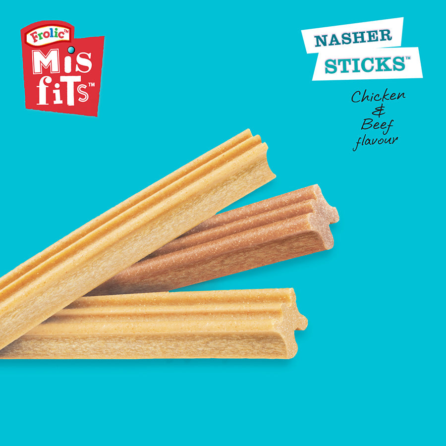Misfits Nasher Sticks Chicken & Beef Dog Treat Chews (7 Sticks)