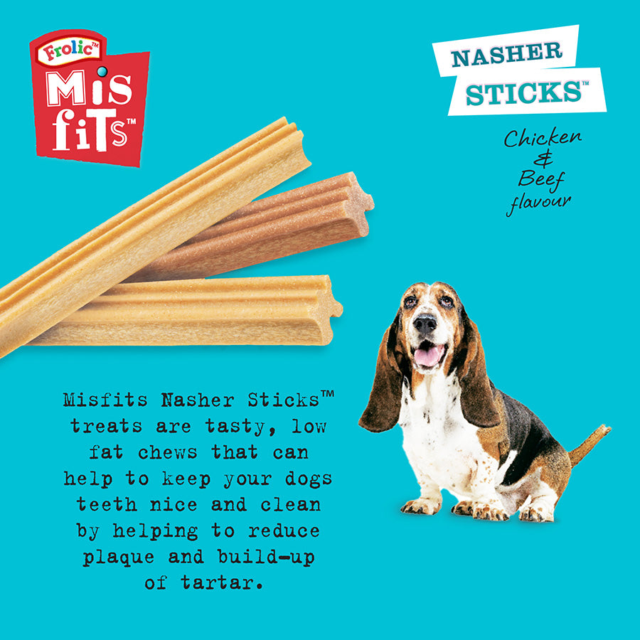 Misfits Nasher Sticks Chicken & Beef Dog Treat Chews (7 Sticks)