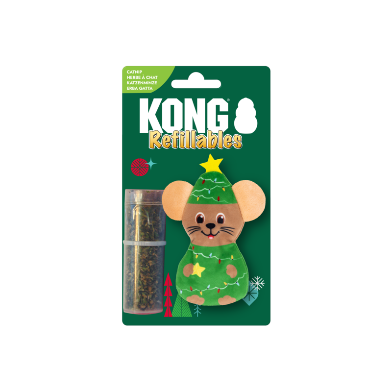 KONG Holiday Catnip Refillables Mouse & Reindeer 🎄 Christmas Cat Toy