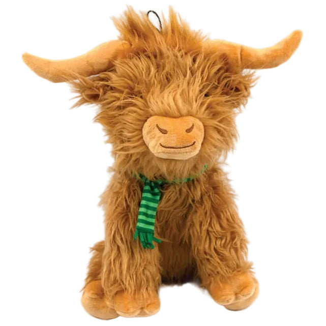 Jumbo Festive Highland Cow 🐂 Christmas Dog Toy by Happy Pet