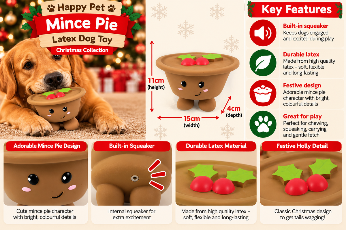 Mince Pie Latex 🥧 Christmas Dog Toy by Happy Pet