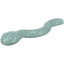 Teal snake-shaped dog toy on a white background