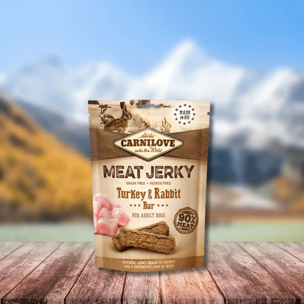 Carnilove Meat Jerky Turkey with Rabbit Bar Dog Treat - 100g