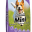 Feedwell Mini dog food package with a purple background and a dog on it.