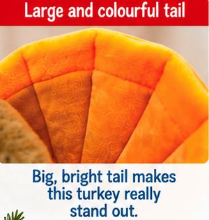 Jumbo Tommy Turkey 🦃 Plush Christmas Dog Toy by Happy Pet