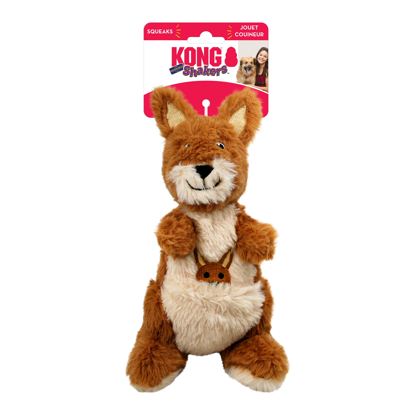 KONG Shakers Passports Kangaroo | Soft Dog Toy