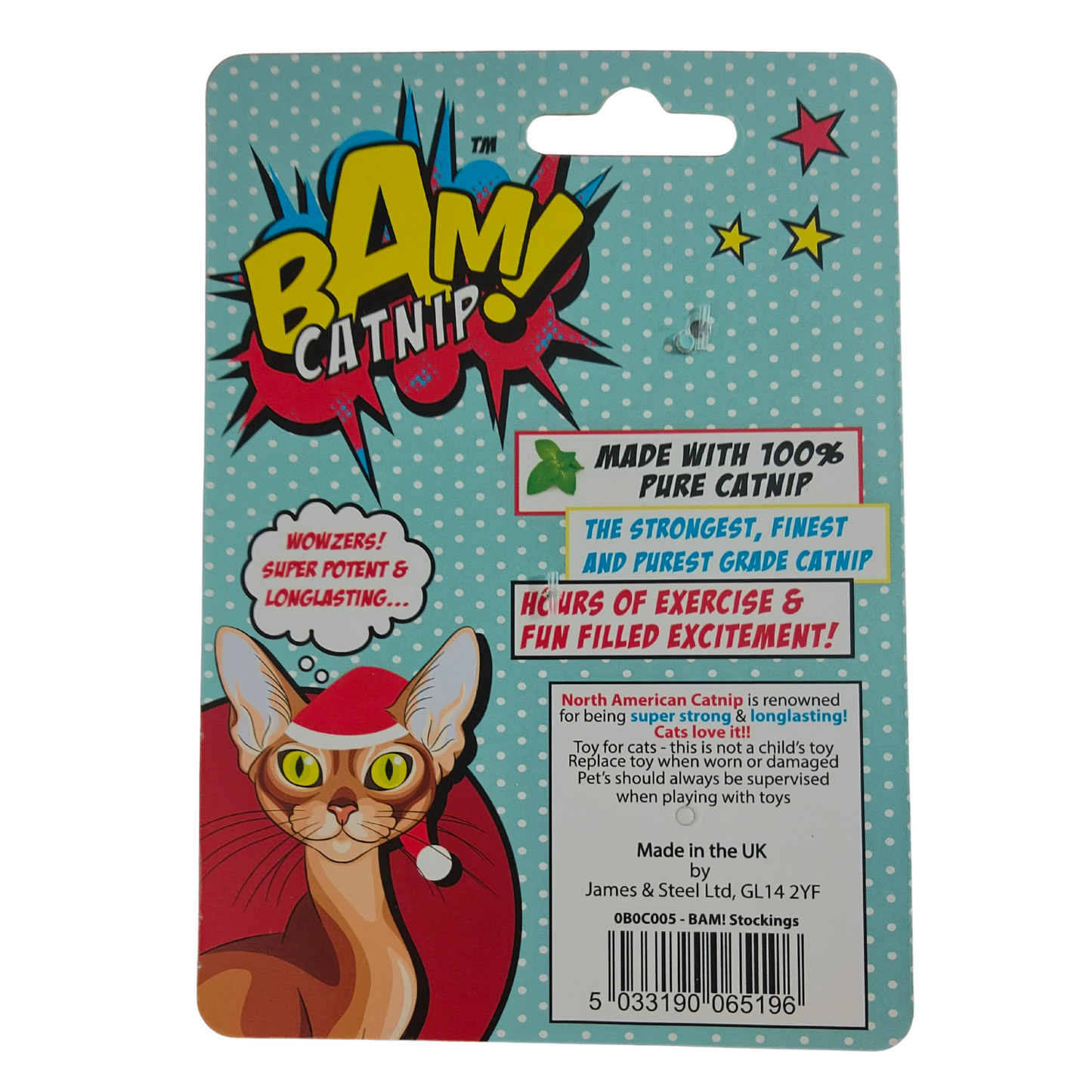 BAM! Catnip Stocking | Christmas Cat Toy