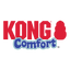 KONG Comfort logo with red and blue text on a green background