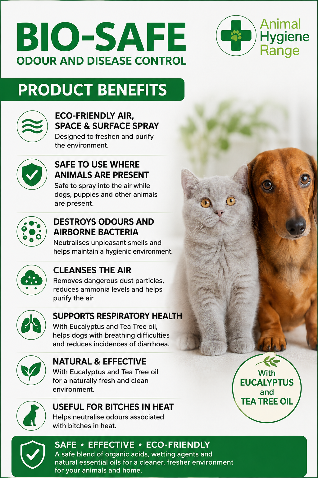 Animal Health Company Bio-Safe 🌿 Air Sanitiser & Ammonia Neutraliser by Animal Hygiene Range