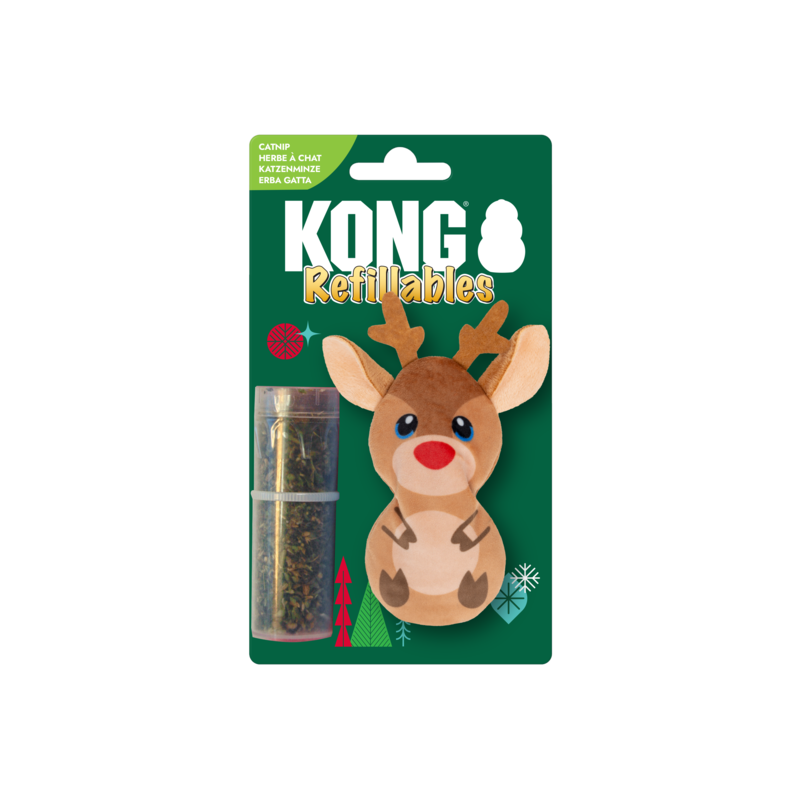 KONG Holiday Catnip Refillables Mouse & Reindeer 🎄 Christmas Cat Toy