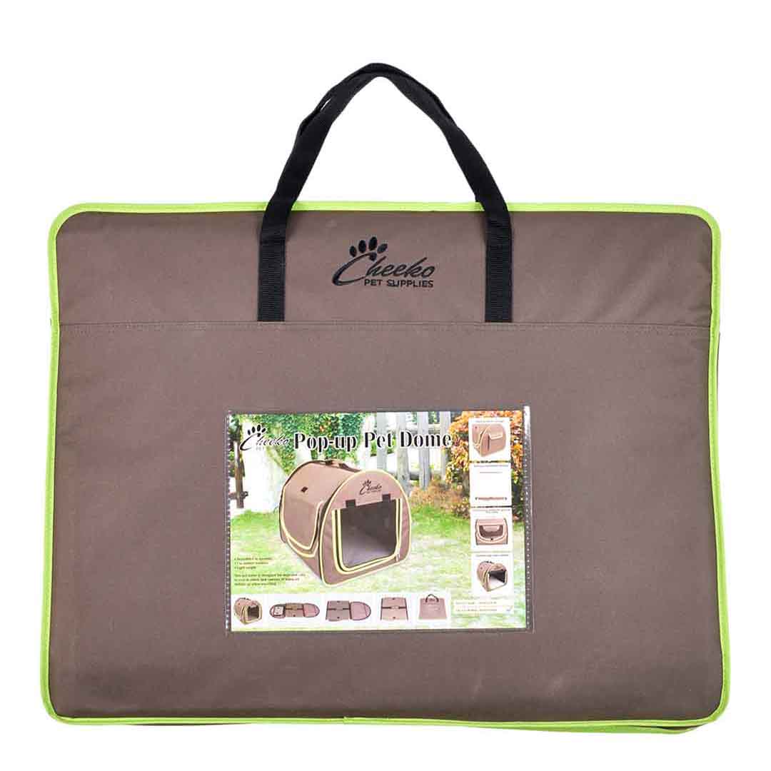 Cheeko Pop Up Pet Dome | Foldable Dog & Cat Fabric Travel Crate