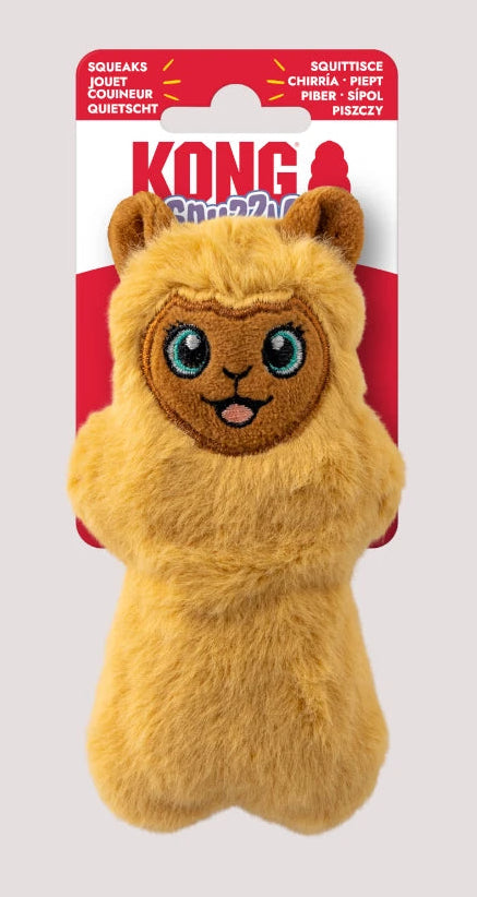 KONG Snuzzles Llama Mini | Plush Squeaky Toy for Small Dogs