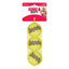 Three yellow KONG SqueakAir tennis balls in a packaging with a red label on a white background.