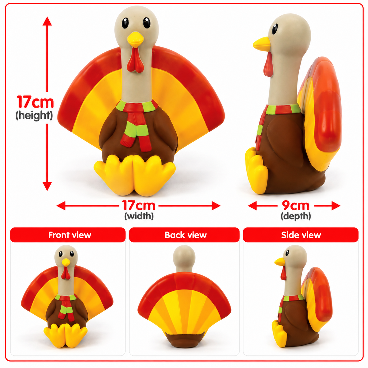Tommy Turkey Latex 🦃 Dog Toy by Happy Pet