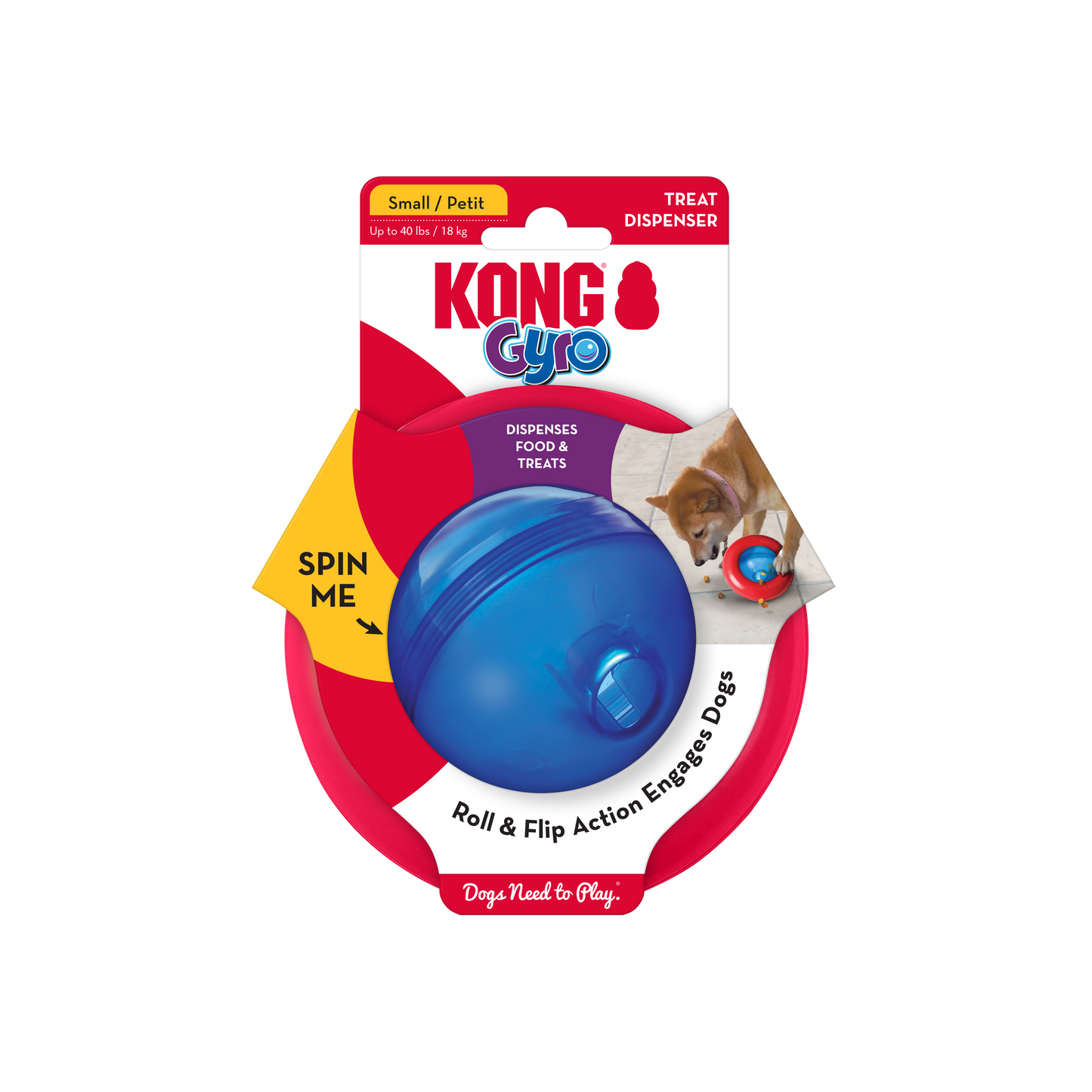 KONG Gyro | Dynamic Dog Treat Dispenser Toy