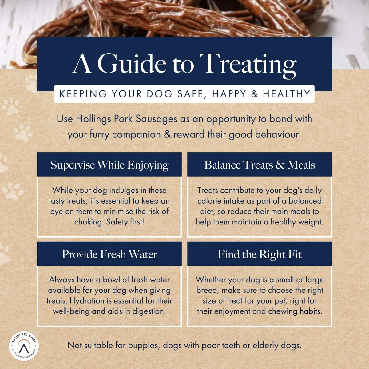Hollings Gourmet Sausages for Dogs 🐮 Pork Natural Treats