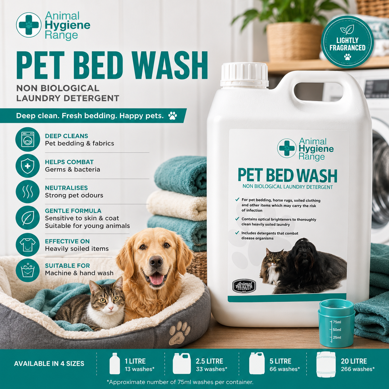 Animal Health Company Pet Bed Wash 🧺 Non-Bio Pet Laundry Detergent by Animal Hygiene Range