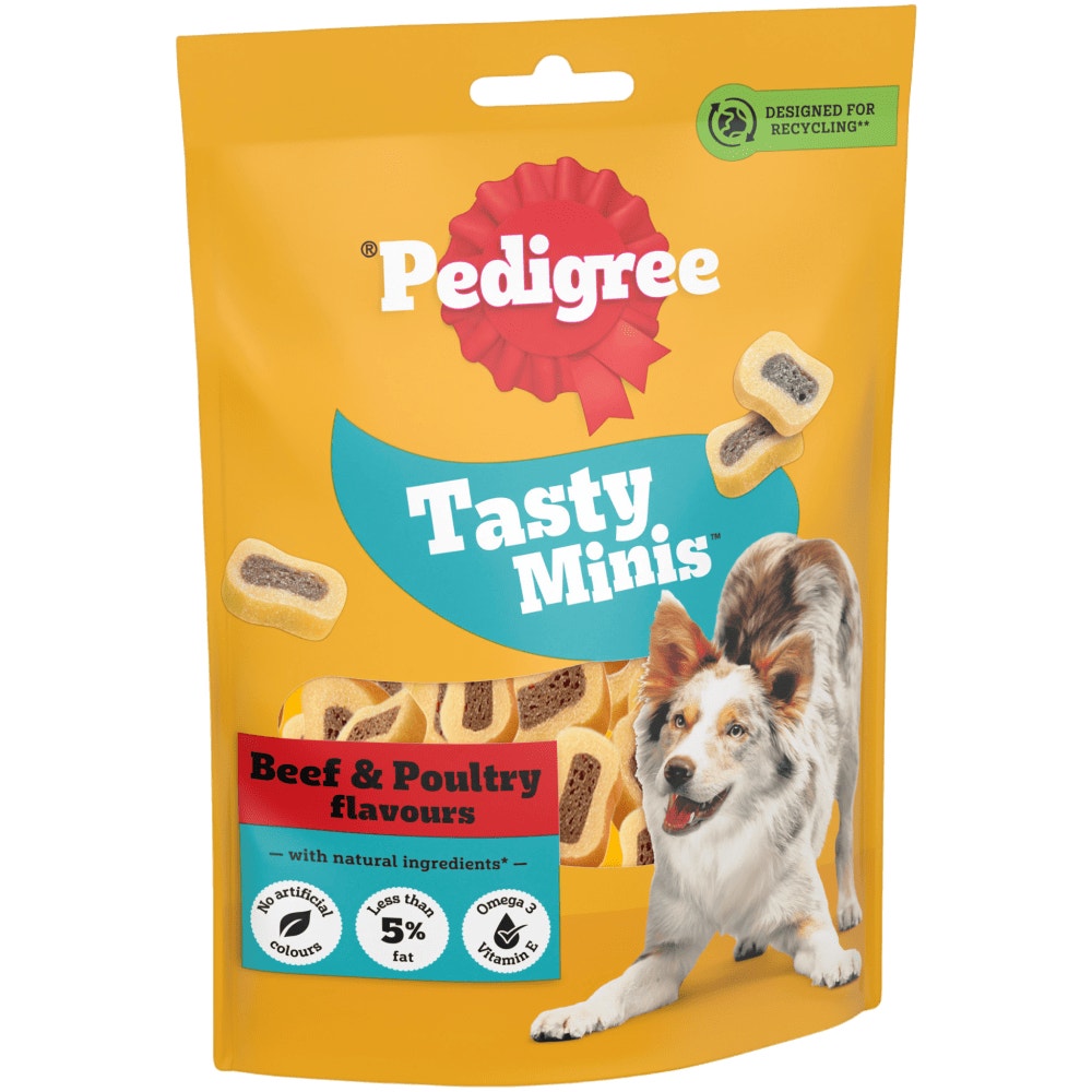 Pedigree Tasty Minis Chewy Slices with Beef Dog Treats (155g)