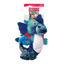 Blue dragon-shaped dog toy with packaging featuring KONG branding on a white background