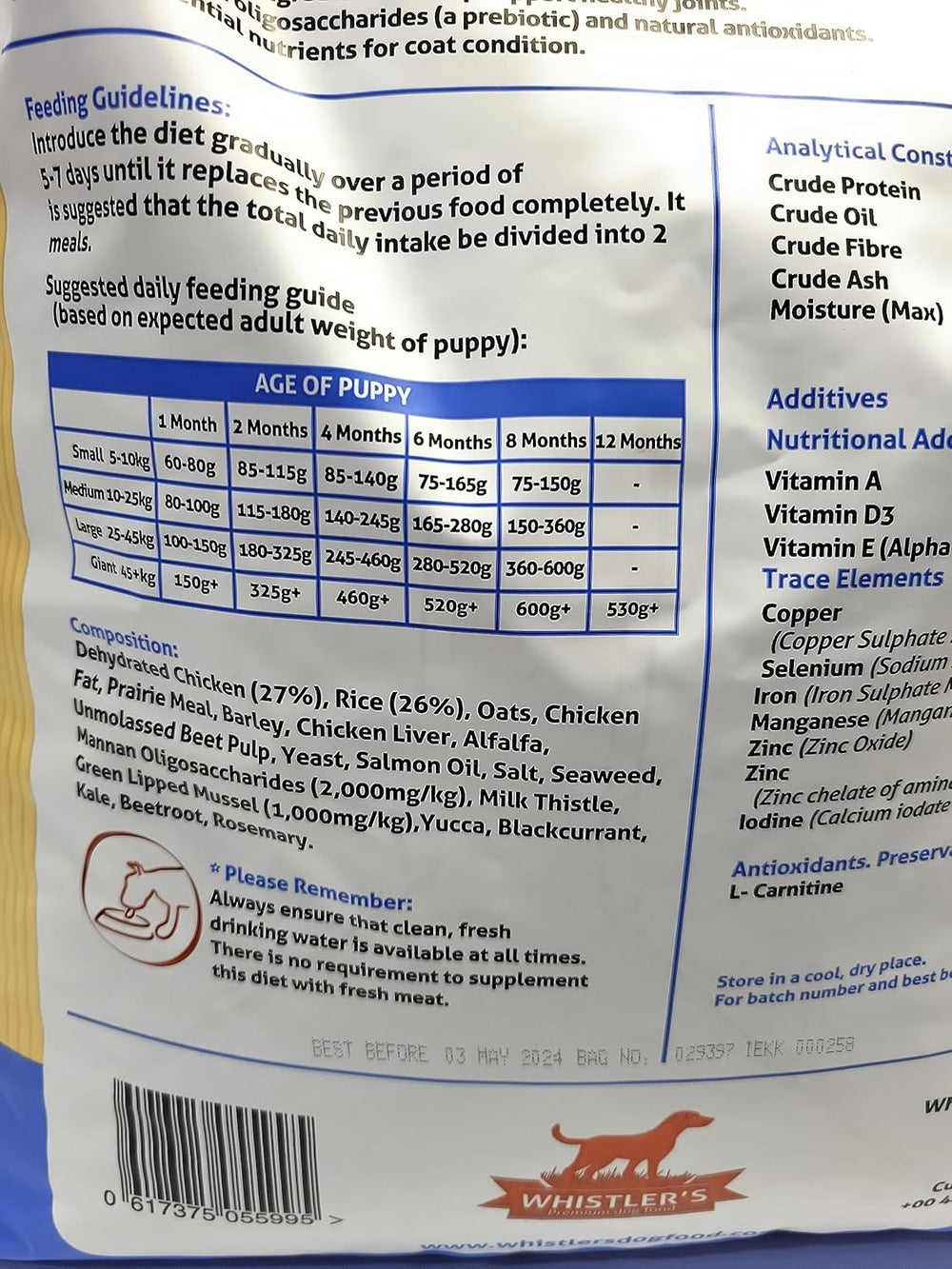 Whistlers Puppy & Junior VAT Free Dry Dog Food
