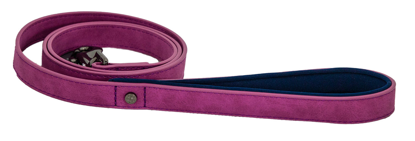 Sotnos BrightsTech | Vegan Leather Dog Lead | Raspberry Purple