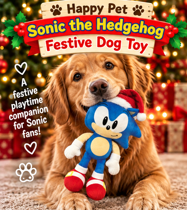 Sonic the Hedgehog® 🦔 Festive Dog Toy by Happy Pet