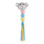 Puppy toy with a bear face and colorful body on a white background